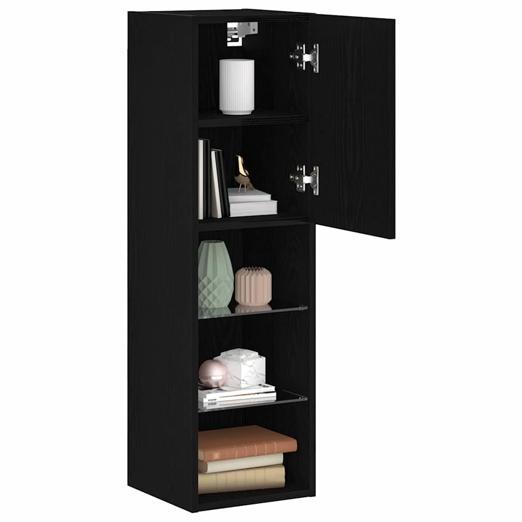TV Cabinet Set Black Oak 30.5 x 30 x 102 cm Engineered Wood
