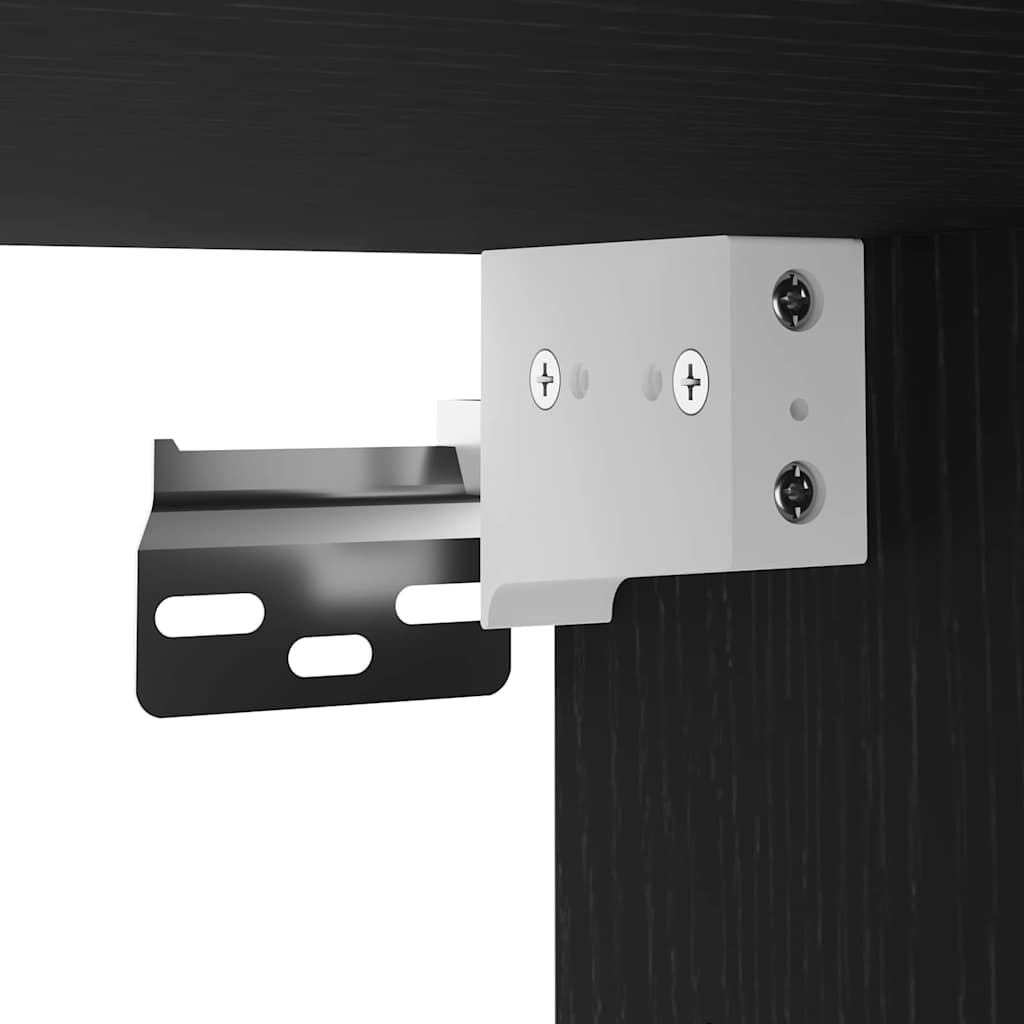 TV Cabinet Set with LED 2 pcs Black Oak 30.5 x 30 x 102 cm