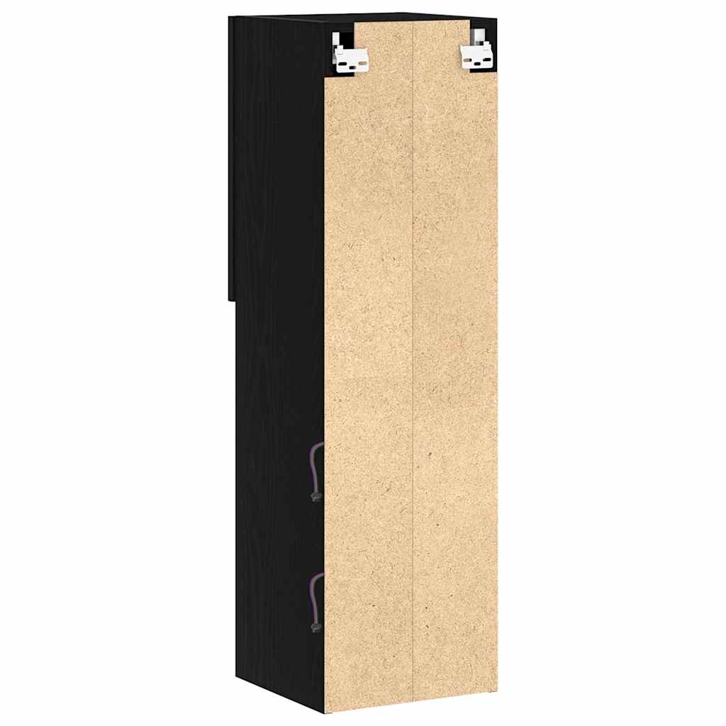 TV Cabinet Set with LED 2 pcs Black Oak 30.5 x 30 x 102 cm