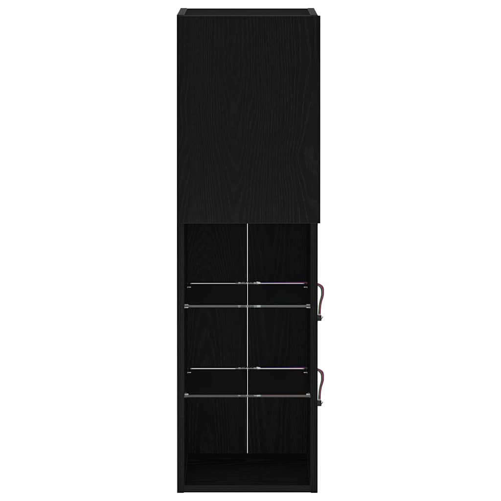 TV Cabinet Set with LED 2 pcs Black Oak 30.5 x 30 x 102 cm