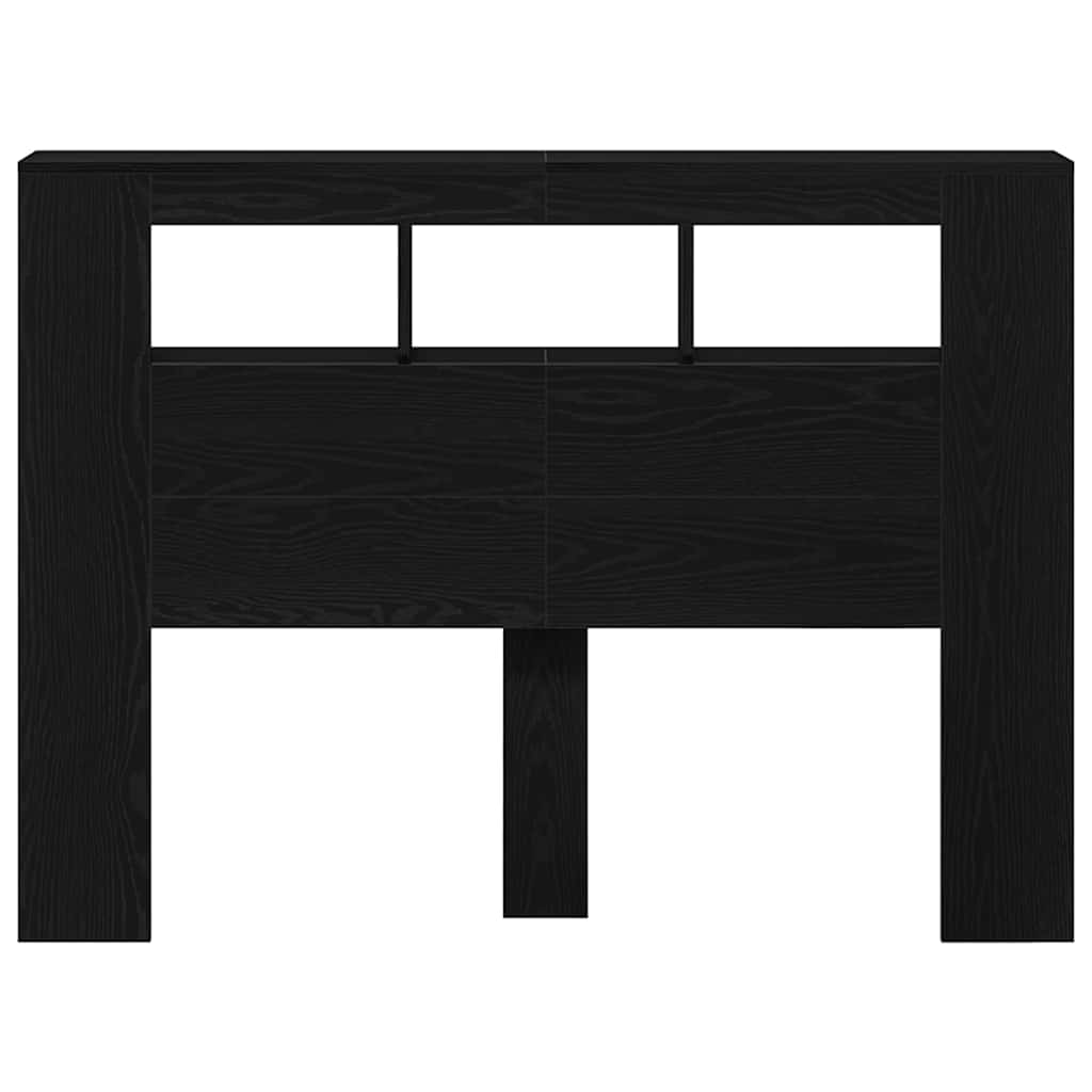 LED Headboard Black Oak 140 x 18.5 x 103.5 cm Engineered Wood