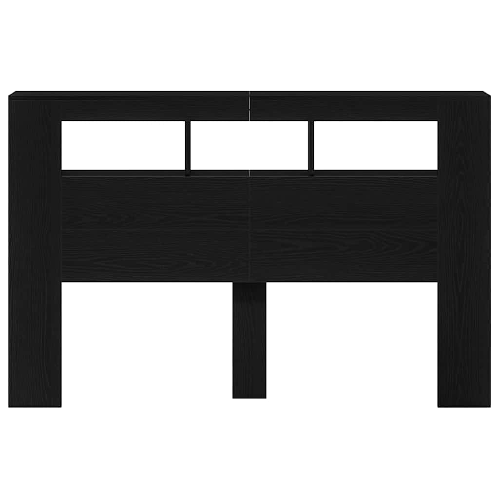LED Headboard Black Oak 160 x 18.5 x 103.5 cm Engineered Wood