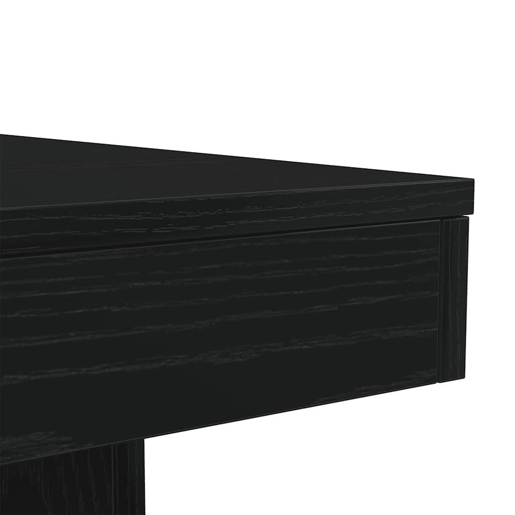 Coffee Table with LED Lights Black Oak 90x50x40 cm