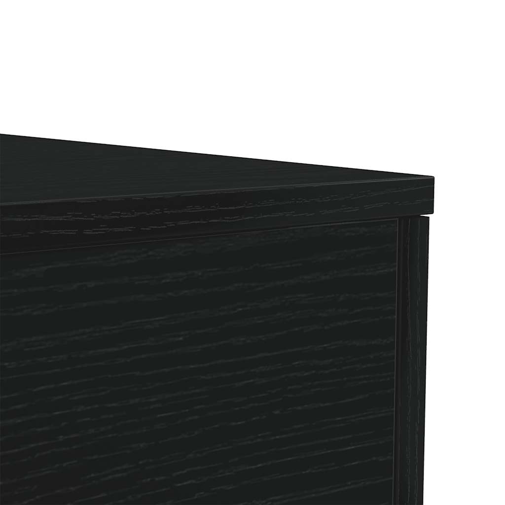 Coffee Table with LED Lights Black Oak 50x50x40 cm