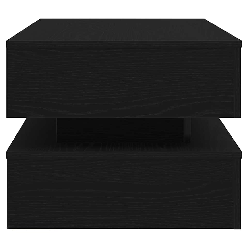 Coffee Table with LED Lights Black Oak 90x50x40 cm