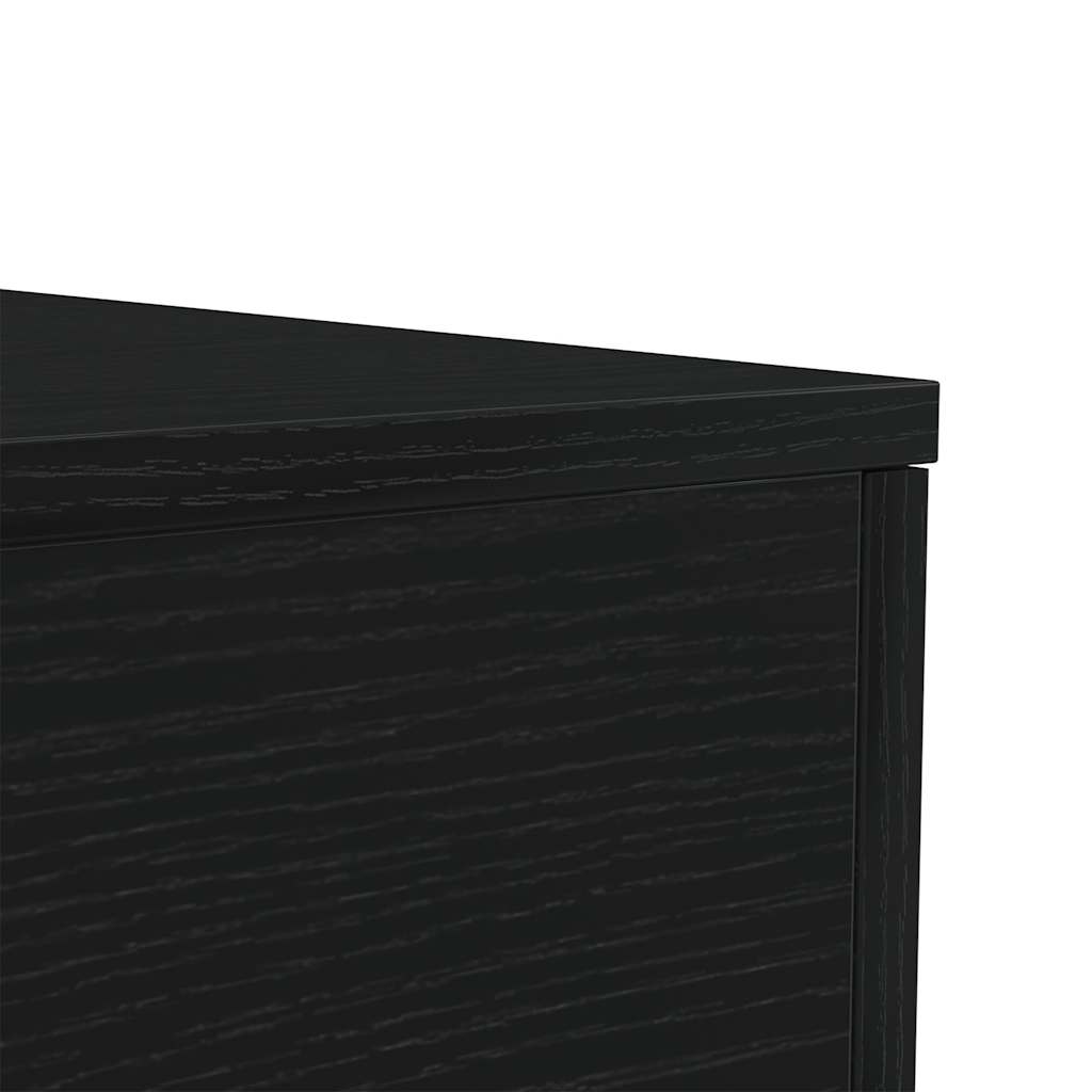 Coffee Table with LED Lights Black Oak 90x50x40 cm