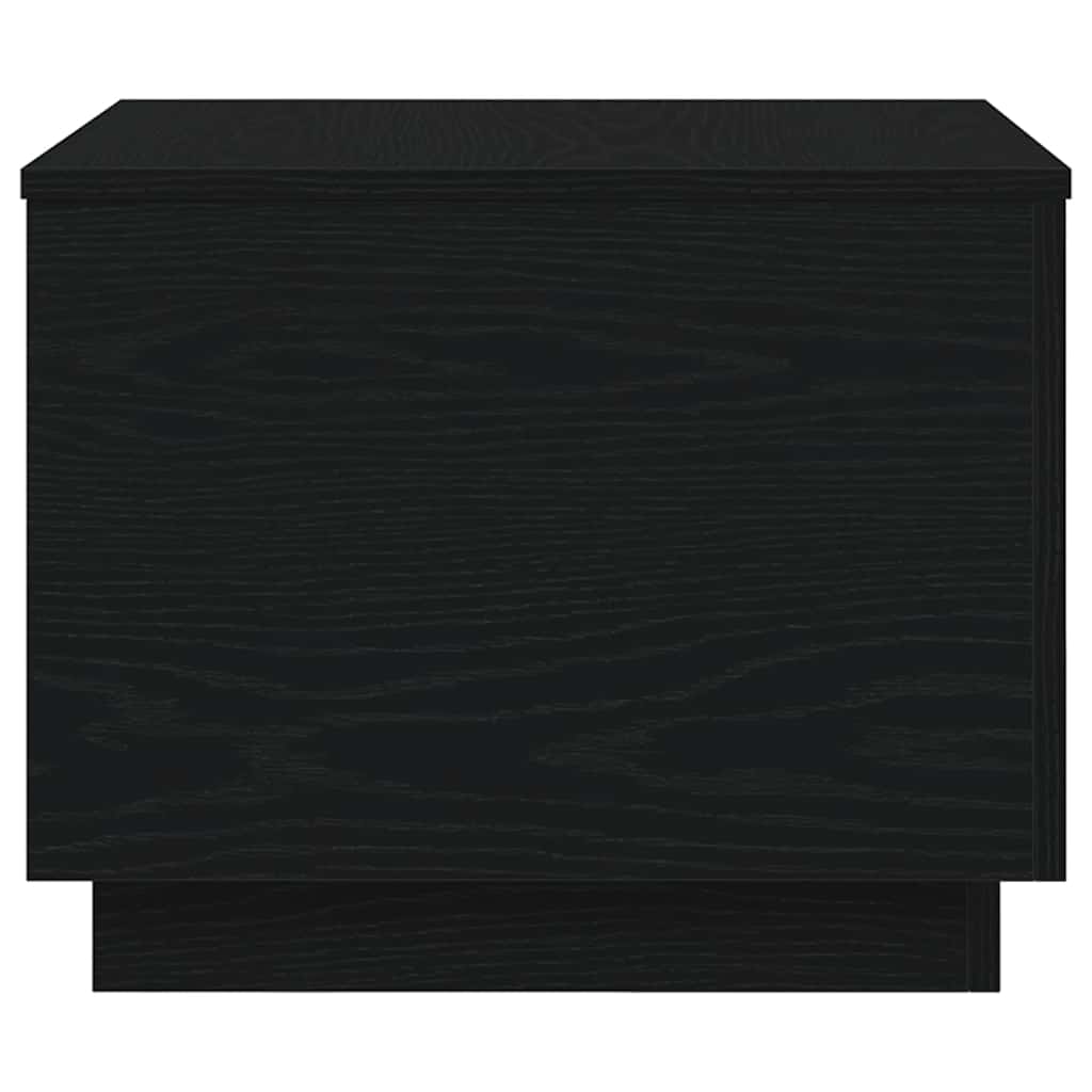 Coffee Table with LED Lights Black Oak 50x50x40 cm