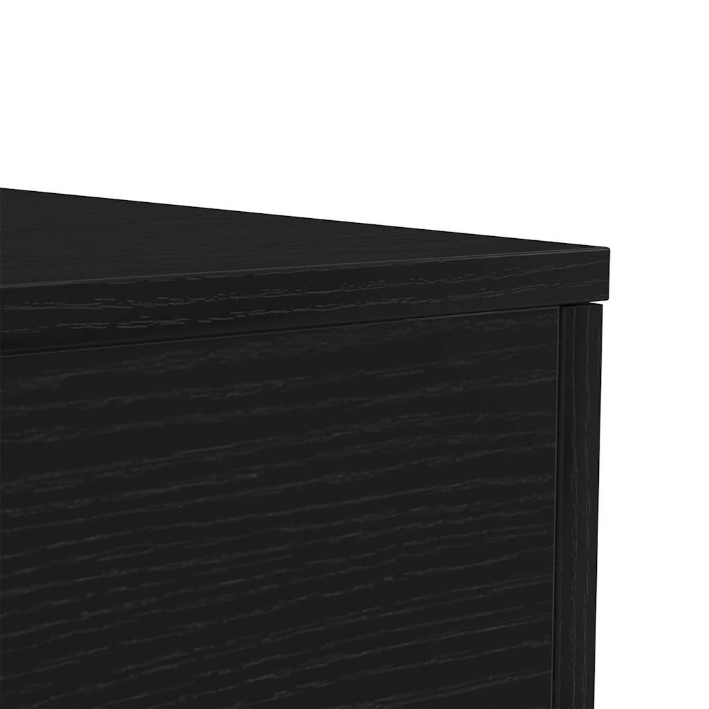 Coffee Table with LED Lights Black Oak 50x50x40 cm