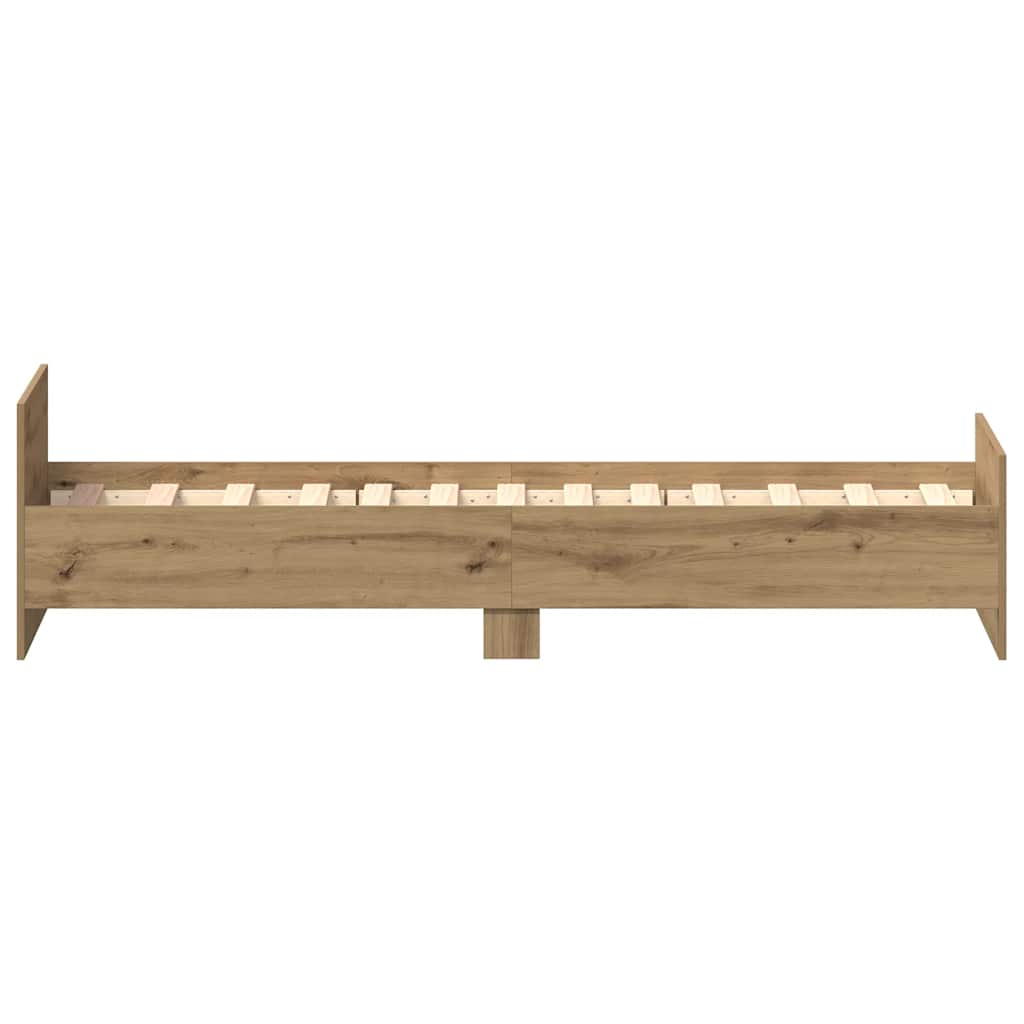 Bed Frame without Mattress Artisan Oak 75x190 cm Engineered Wood