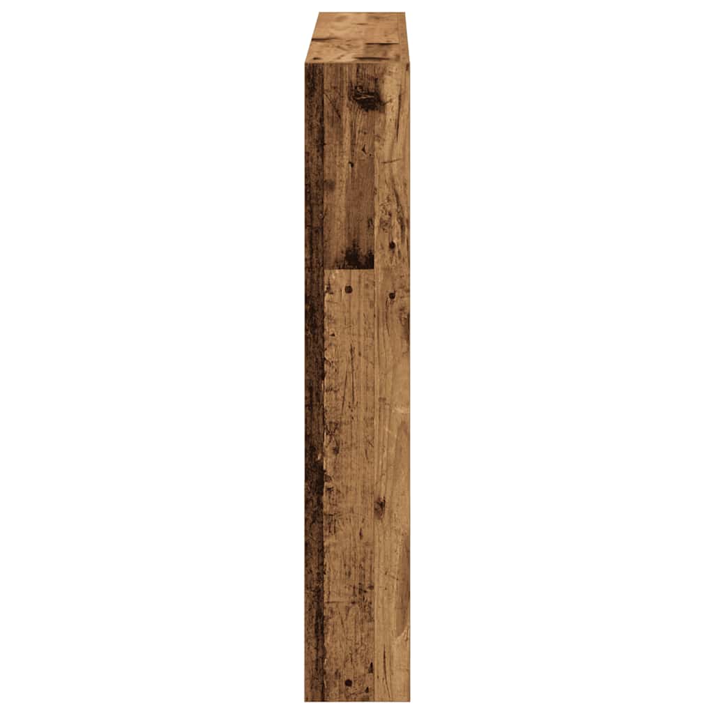 Headboard Cabinet with LED Old Wood 100x17x102 cm