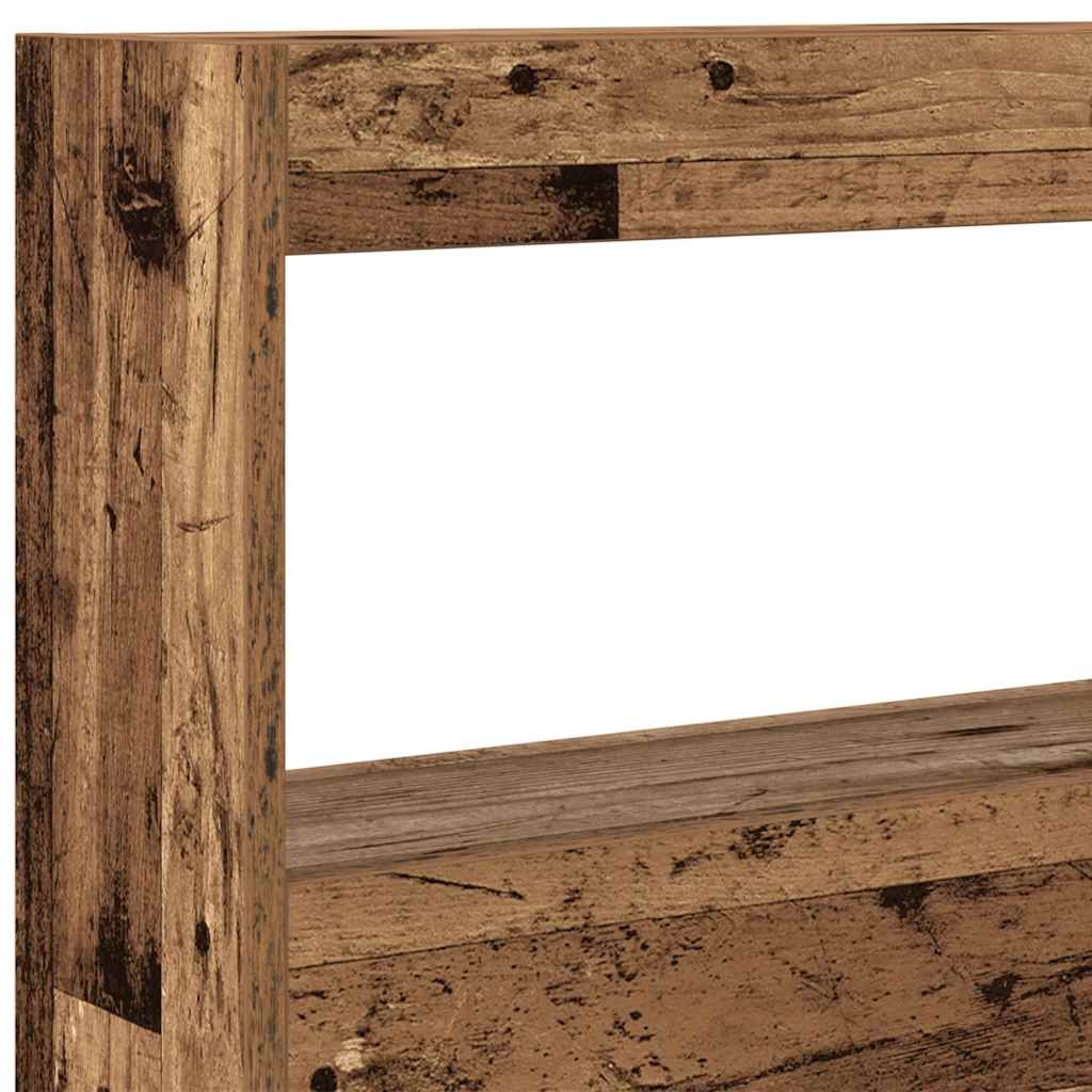 Headboard Cabinet with LED Old Wood 100x17x102 cm