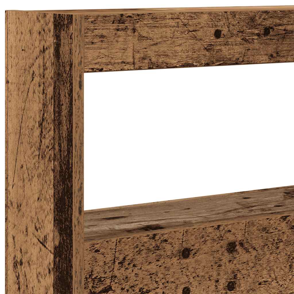 Headboard Cabinet with LED Old Wood 180x17x102 cm