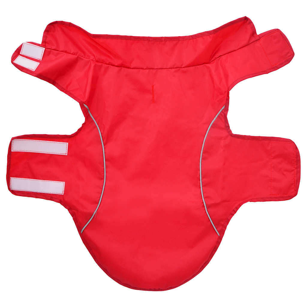 Dog Raincoat with Reflective Strips Polyester Red M