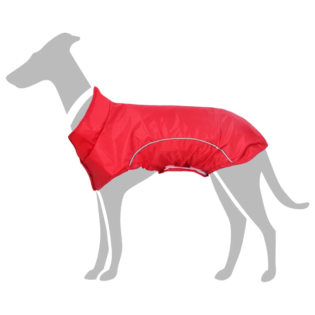 Dog Raincoat with Reflective Strips Polyester Red M