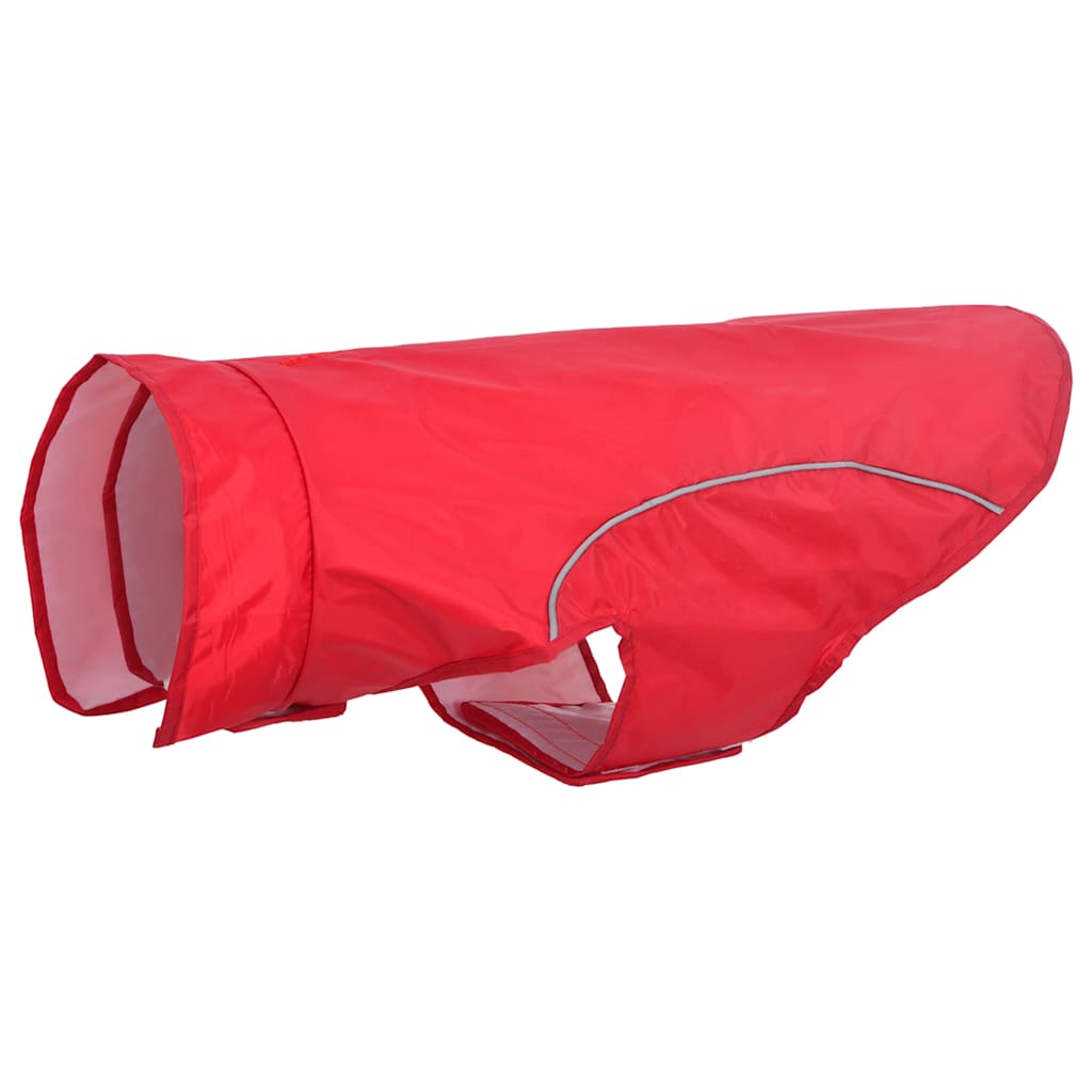 Dog Raincoat with Reflective Strips Polyester Red L