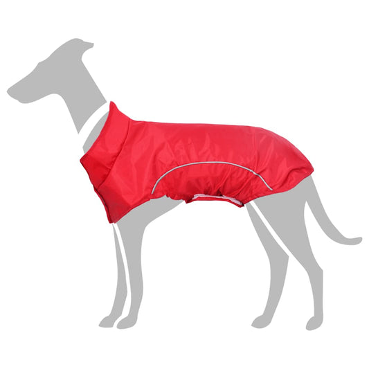 Dog Raincoat with Reflective Strips Polyester Red 2XL
