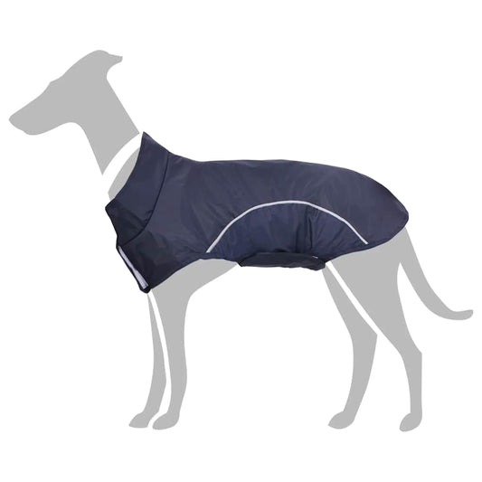 Dog Raincoat with Reflective Strips Polyester Navy Blue XXS