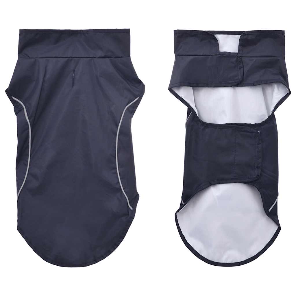 Dog Raincoat with Reflective Strips Polyester Navy Blue S