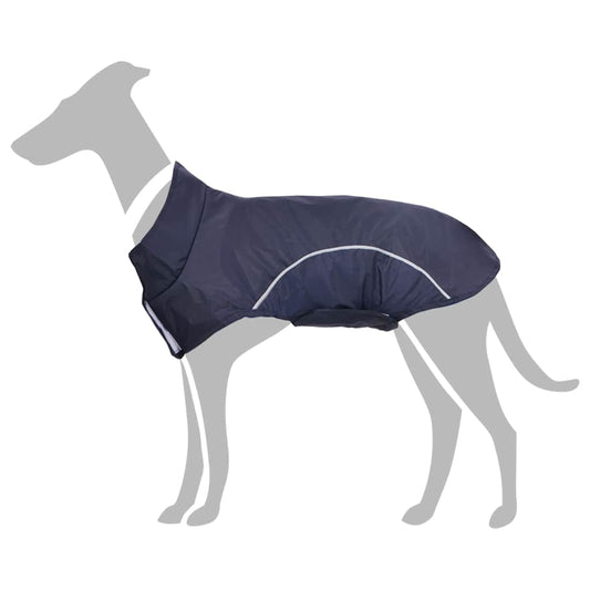 Dog Raincoat with Reflective Strips Polyester Navy Blue L