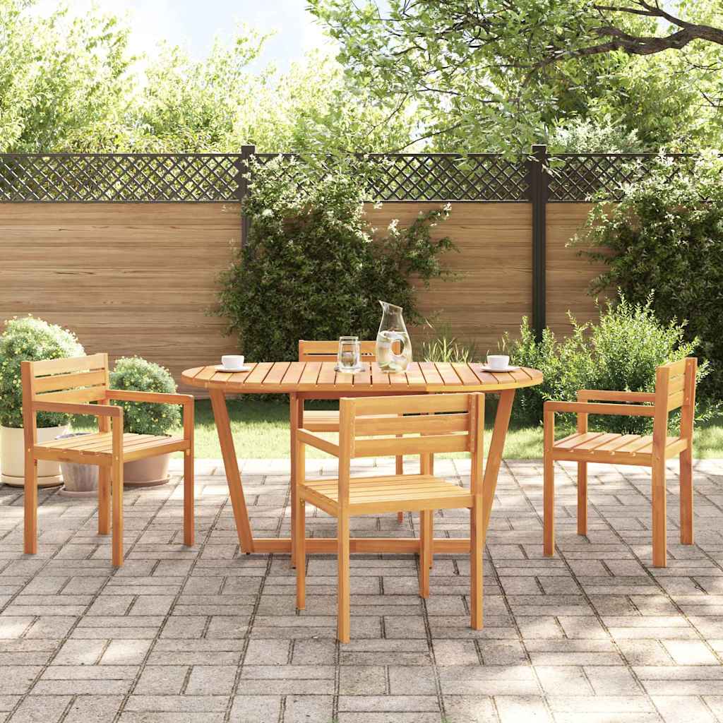 Garden Dining Table Oval 150x90x75 cm Solid Wood Acacia