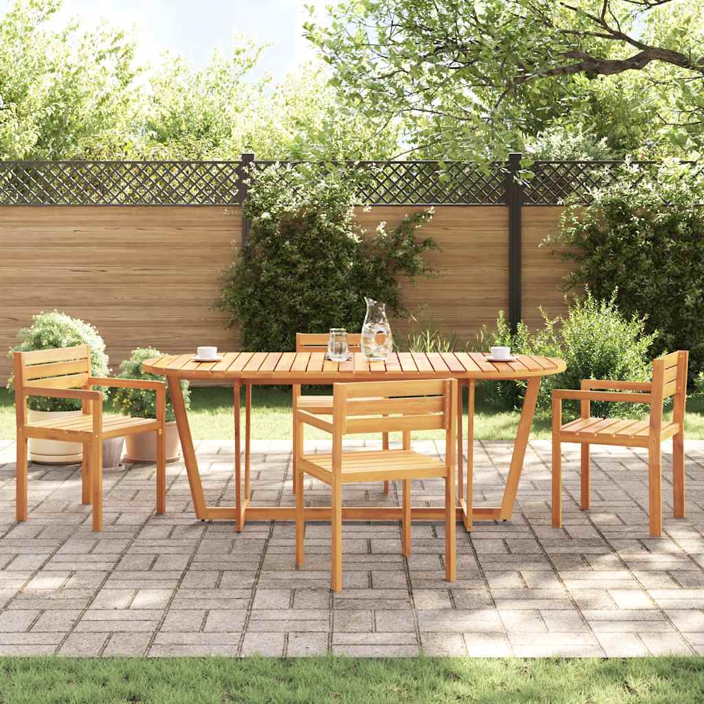 Garden Dining Table Oval 200x90x75 cm Solid Wood Acacia