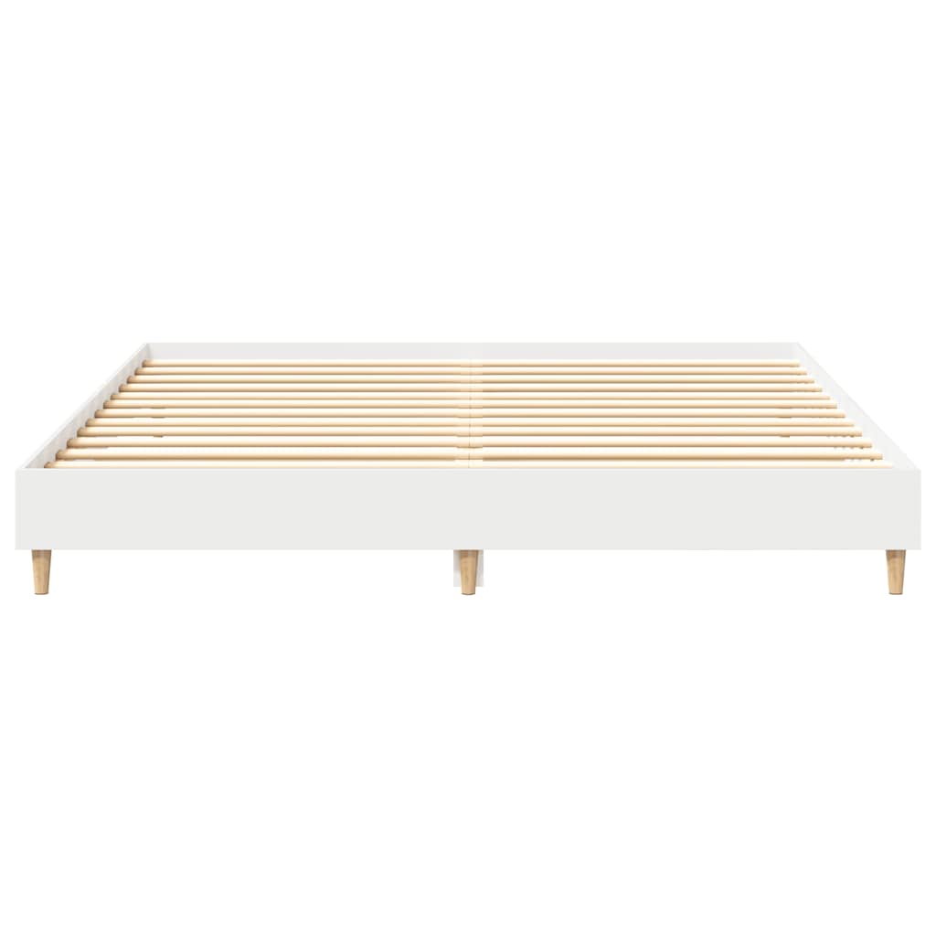Bed Frame | White | Engineered Wood, Solid Eucalyptus Wood, Plywood