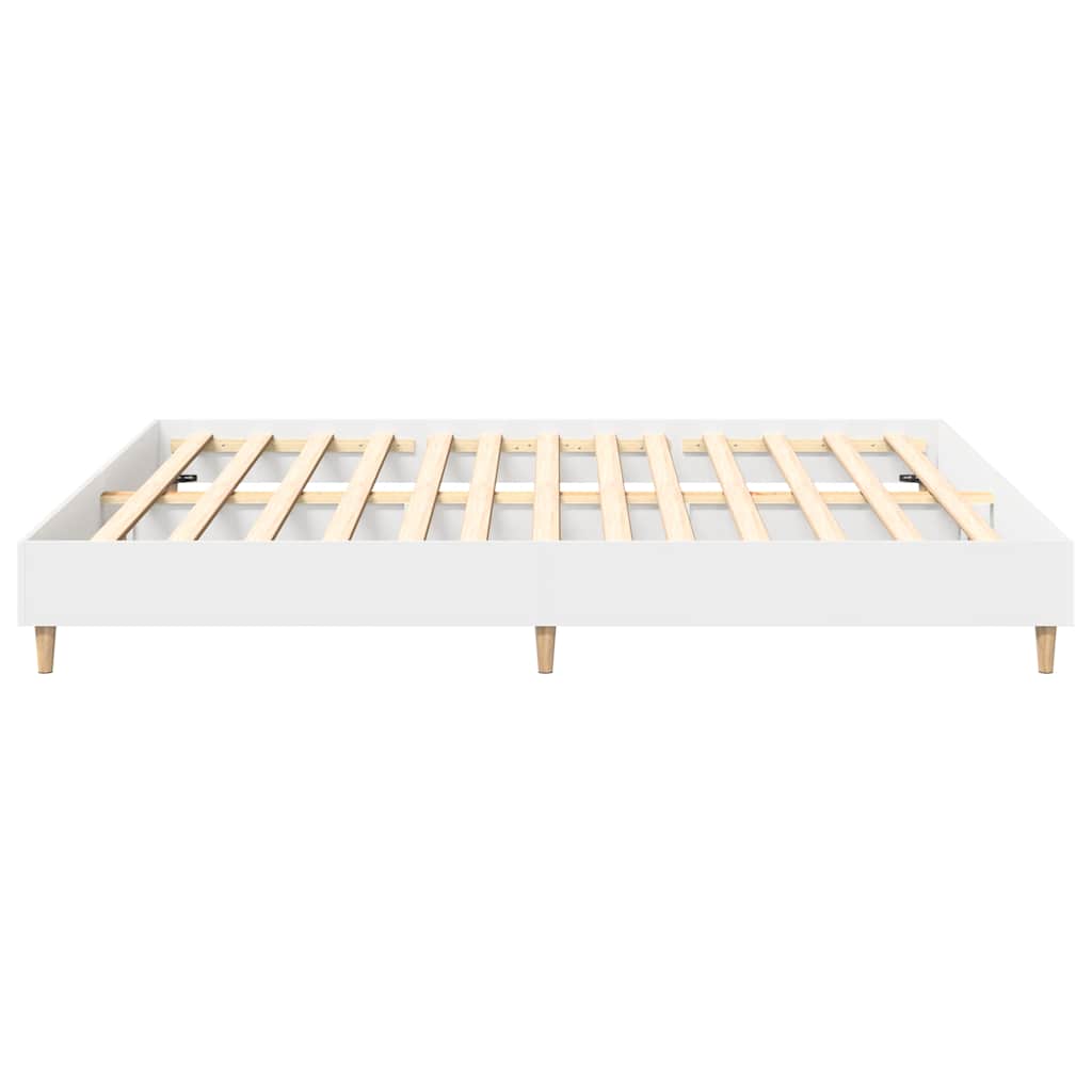Bed Frame | White | Engineered Wood, Solid Eucalyptus Wood, Plywood