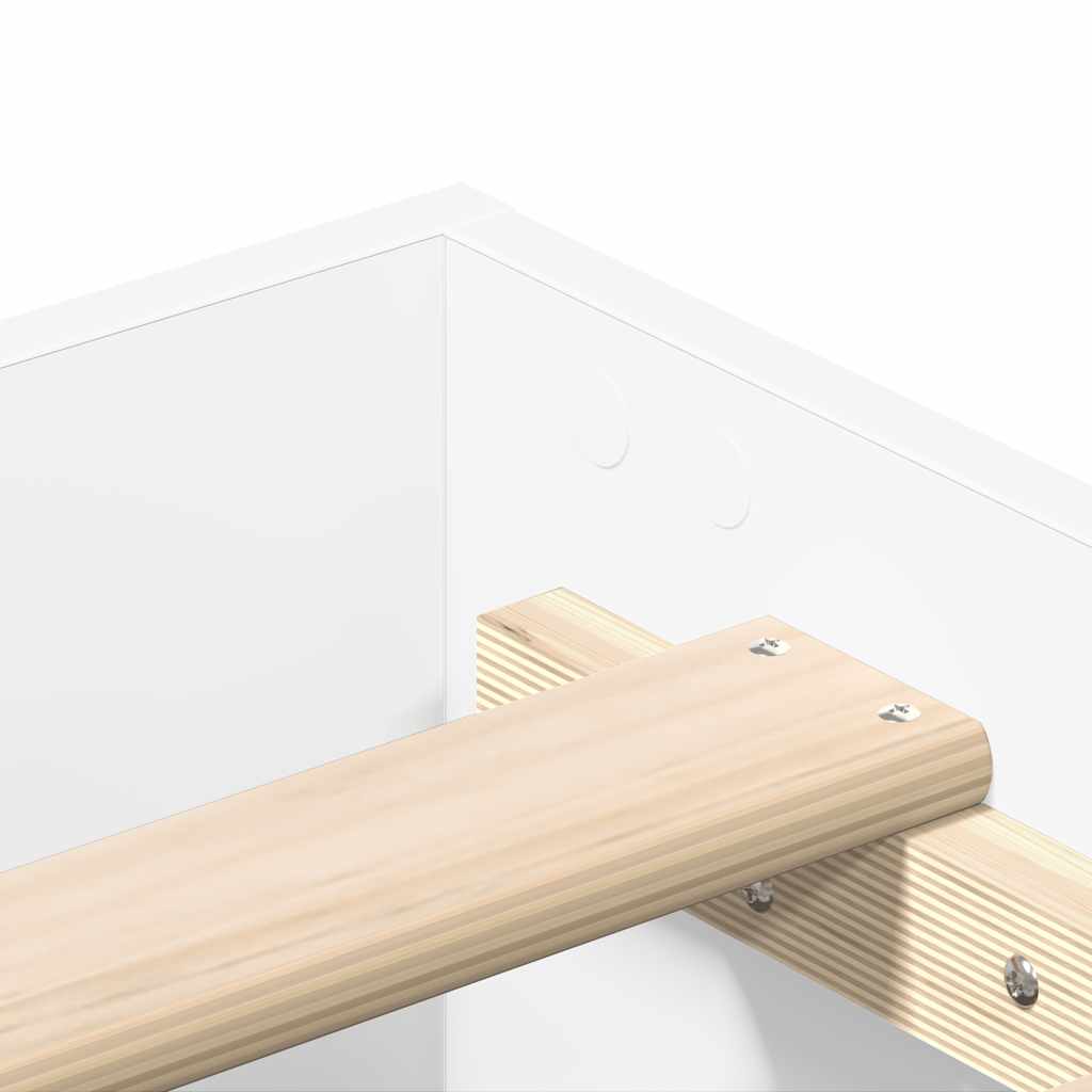 Bed Frame | White | Engineered Wood, Solid Eucalyptus Wood, Plywood