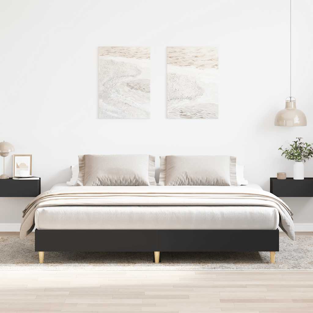 Bed Frame | Black | Engineered wood, solid eucalyptus wood, plywood