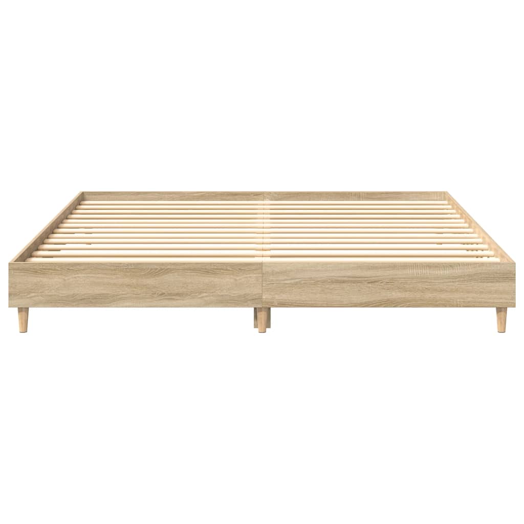 Bed Frame | Sonoma oak | Engineered wood, solid eucalyptus wood | Double