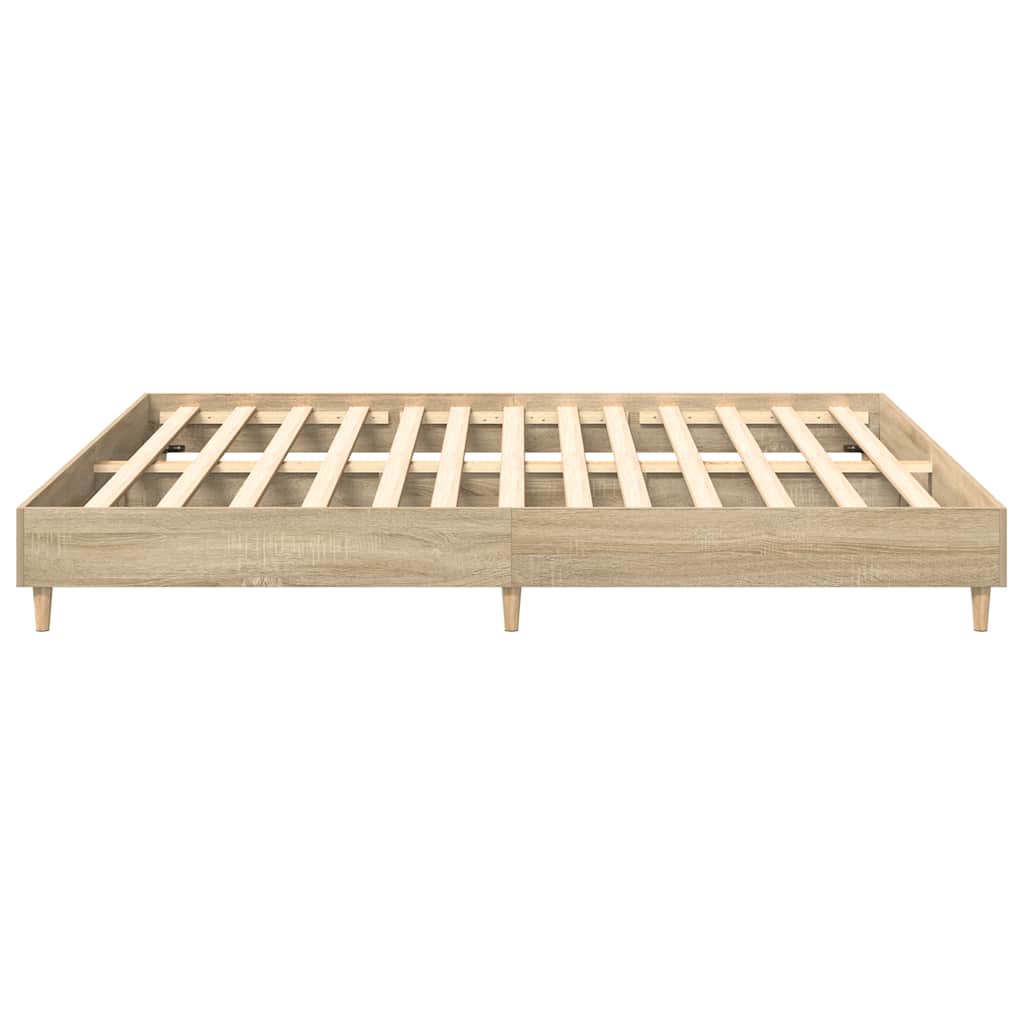 Bed Frame | Sonoma oak | Engineered wood, solid eucalyptus wood | Double