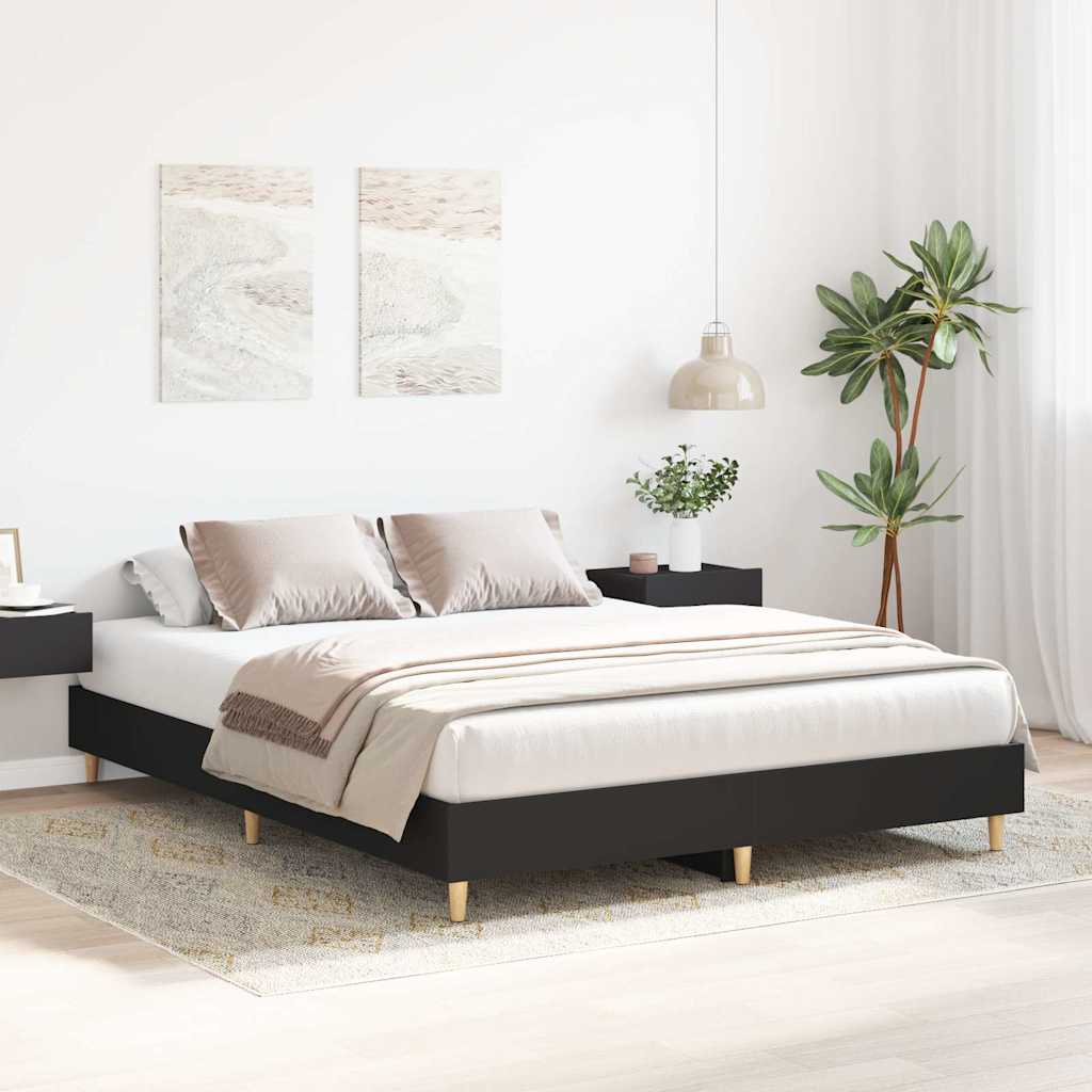 Bed Frame | Black | Engineered wood, solid eucalyptus wood, plywood