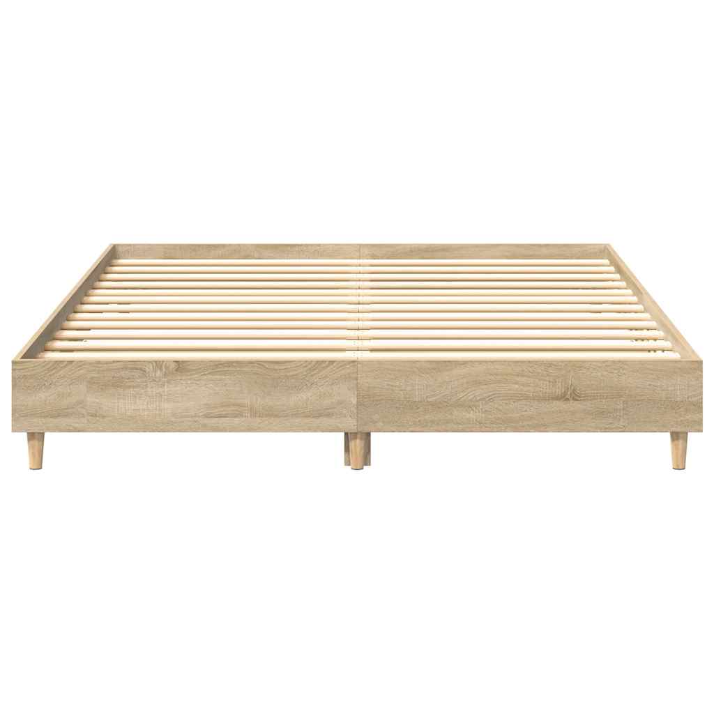 Bed Frame | Sonoma Oak | Engineered wood, Solid eucalyptus wood, Plywood