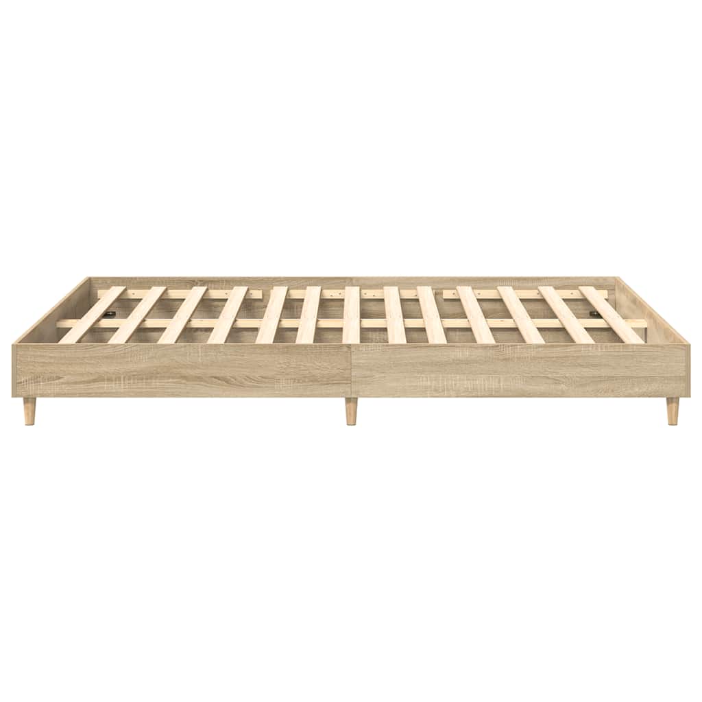 Bed Frame | Sonoma Oak | Engineered wood, Solid eucalyptus wood, Plywood