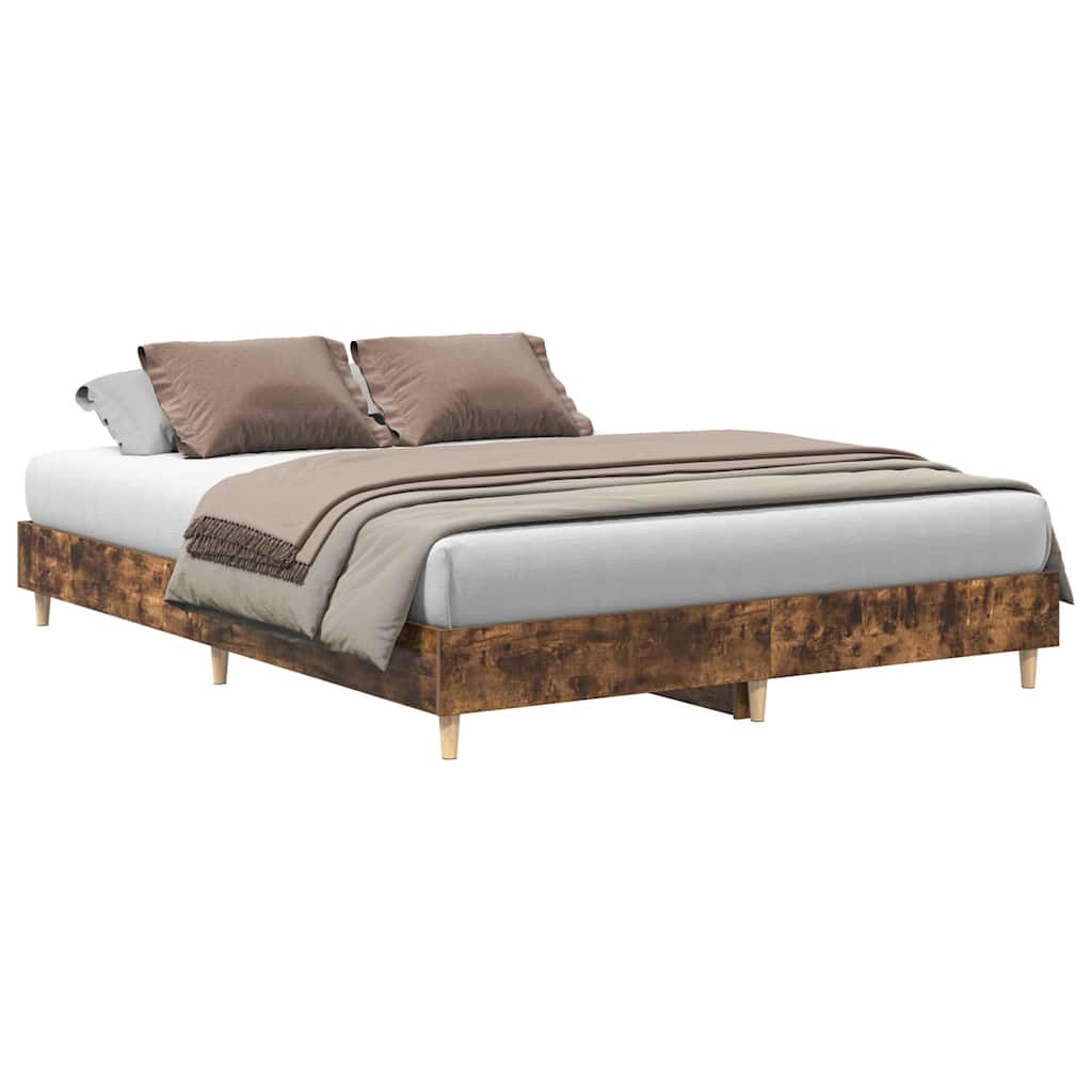 Bed Frame | Smoked oak | Engineered wood, Solid eucalyptus wood, Plywood