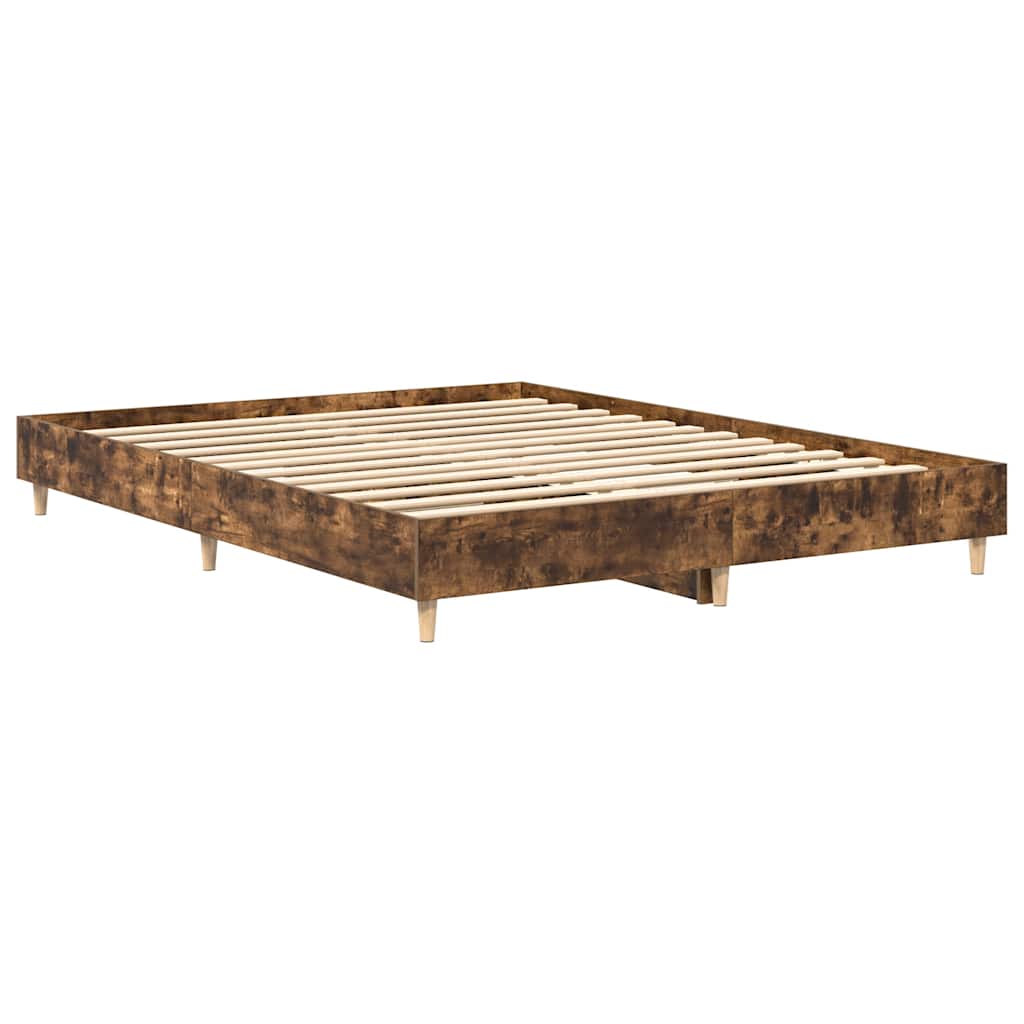 Bed Frame | Smoked oak | Engineered wood, Solid eucalyptus wood, Plywood