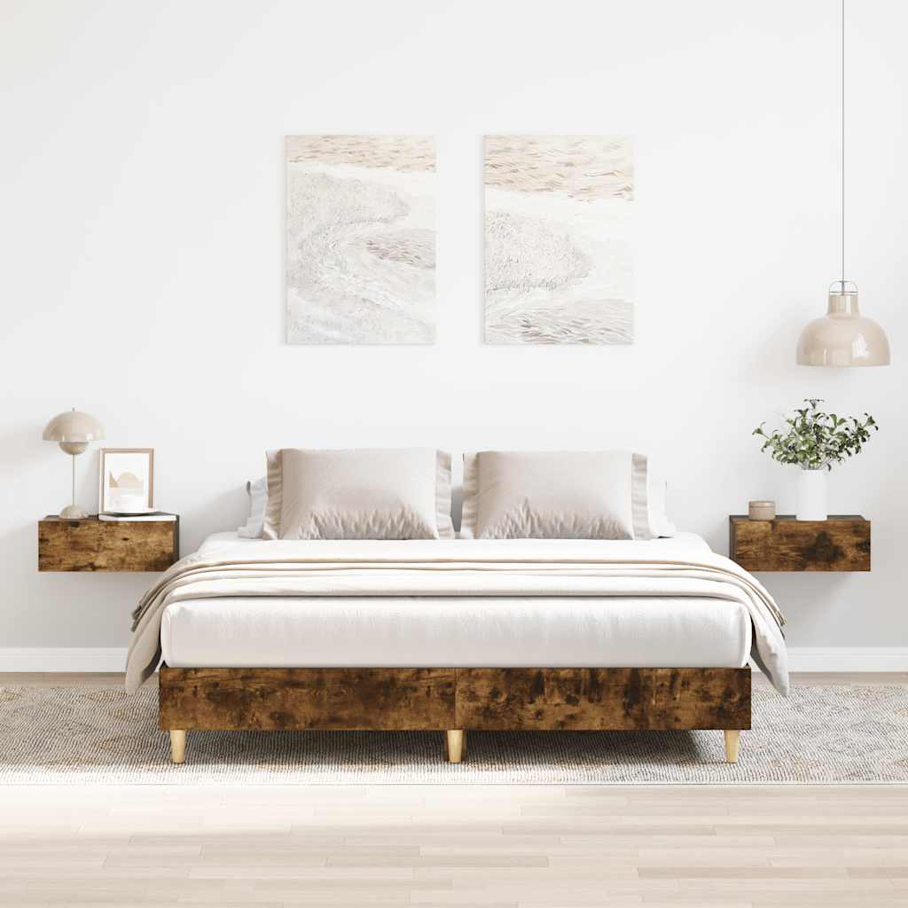 Bed Frame | Smoked oak | Engineered wood, Solid eucalyptus wood, Plywood