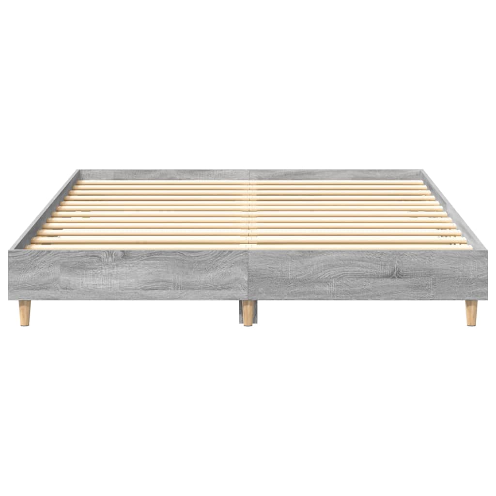 Bed Frame | Grey Sonoma | Engineered wood, Solid eucalyptus wood, Plywood