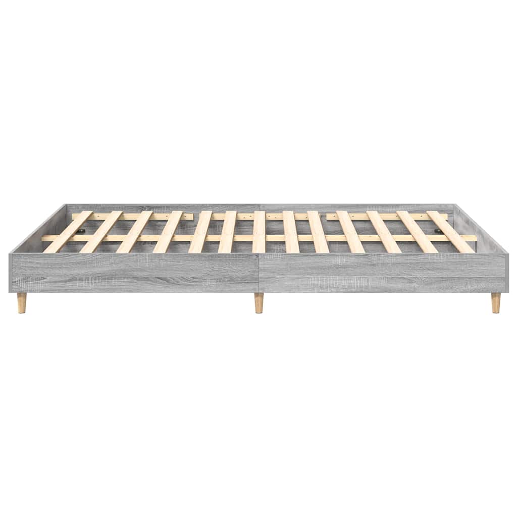 Bed Frame | Grey Sonoma | Engineered wood, Solid eucalyptus wood, Plywood