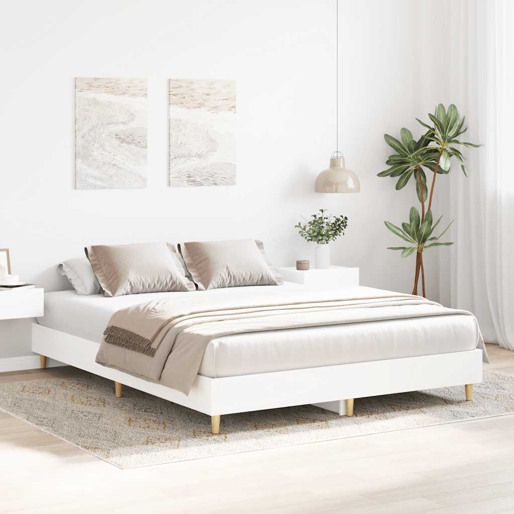 Bed Frame | White | Engineered wood, solid eucalyptus wood, plywood