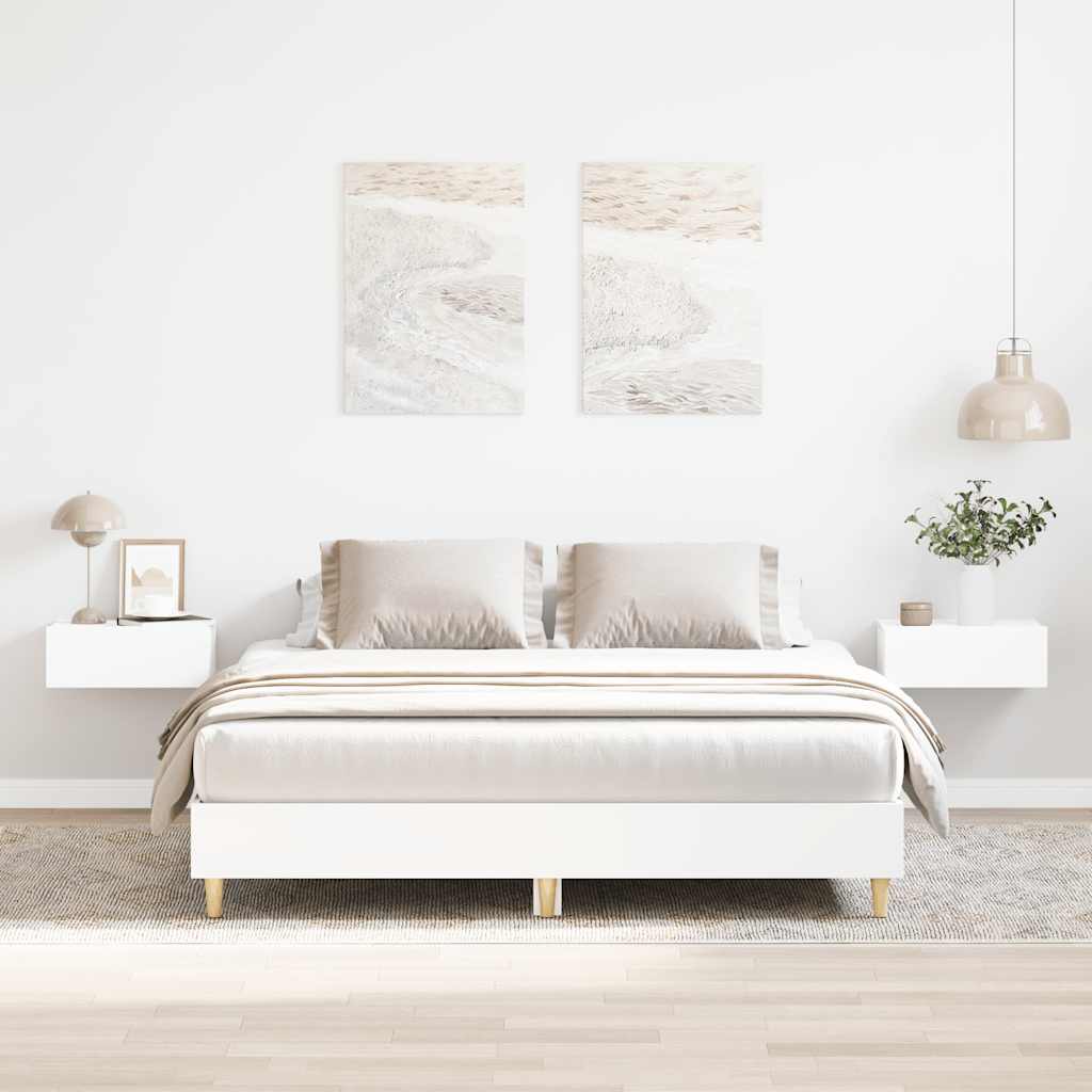 Bed Frame | White | Engineered wood, solid eucalyptus wood, plywood