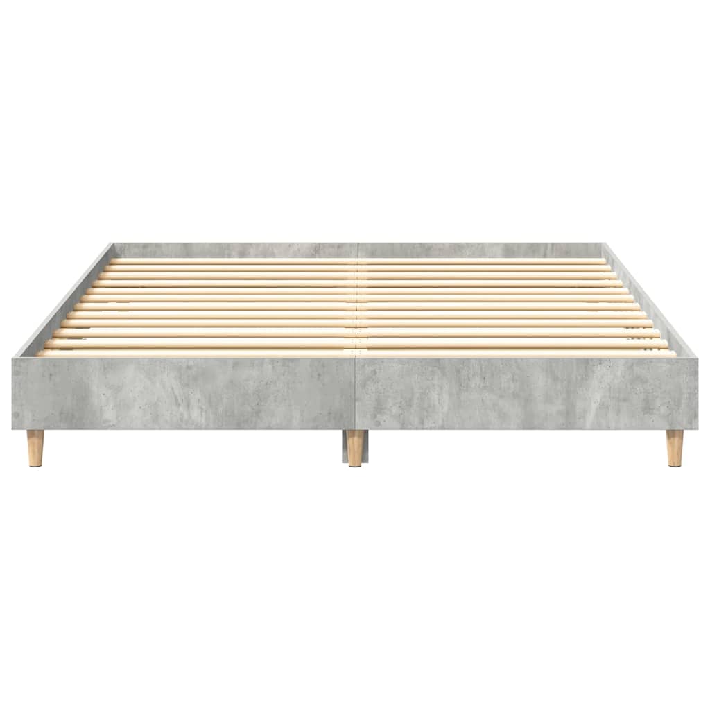 Bed Frame | Concrete Grey | Engineered Wood, Solid Eucalyptus Wood