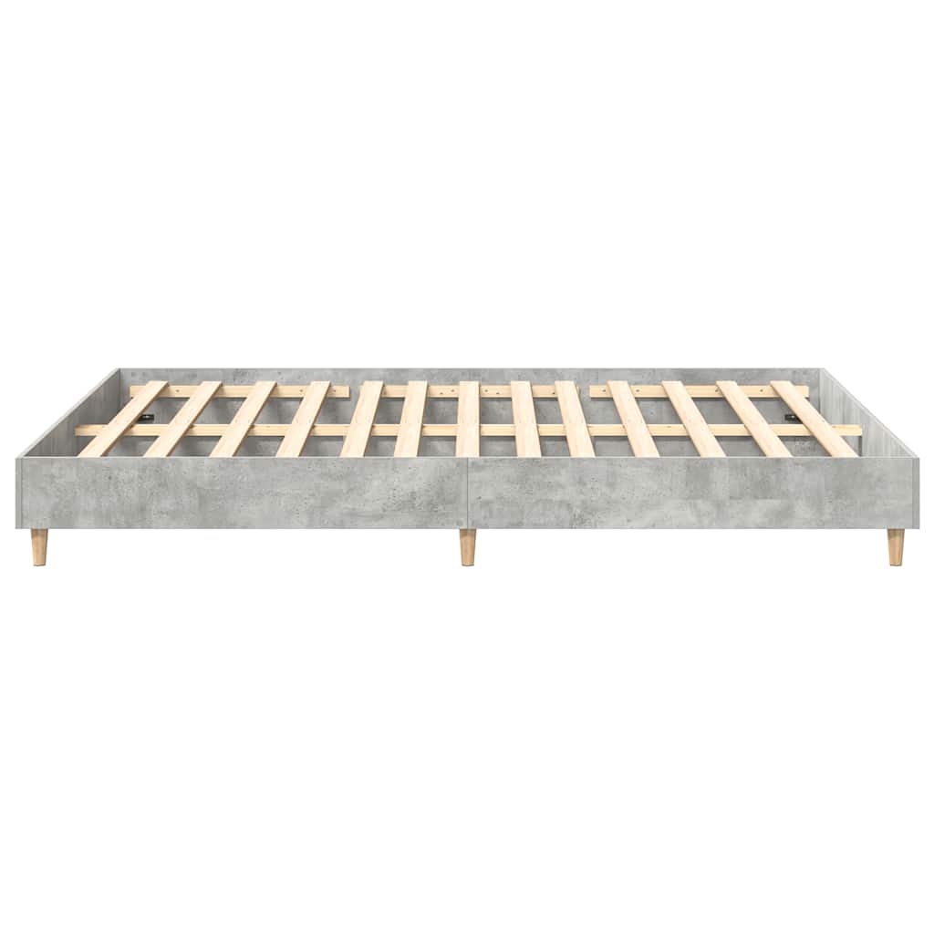 Bed Frame | Concrete Grey | Engineered Wood, Solid Eucalyptus Wood