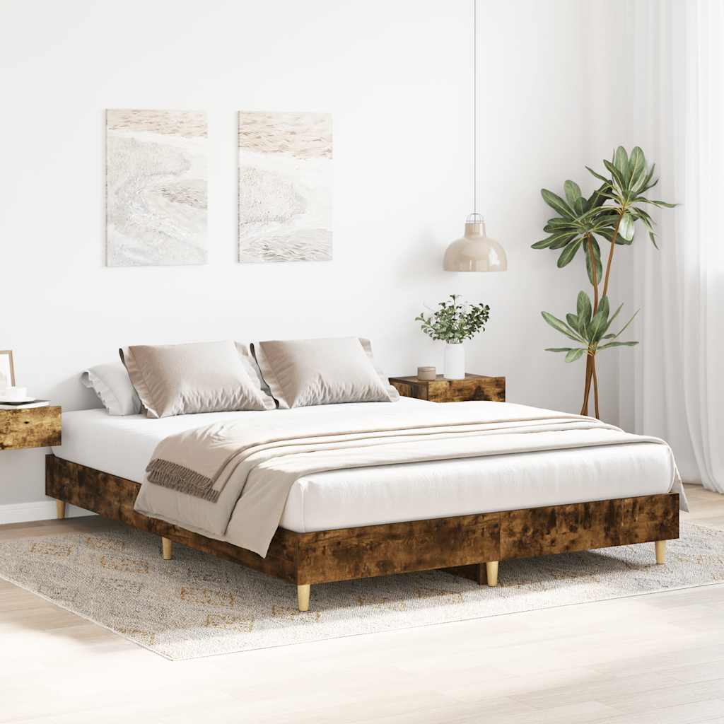 Bed Frame | Smoked Oak | Engineered Wood | Double | Durable