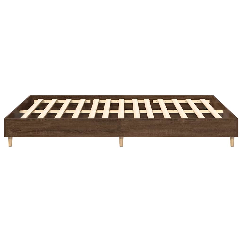 Bed Frame | Brown Oak | Engineered wood, Solid Eucalyptus wood | Double