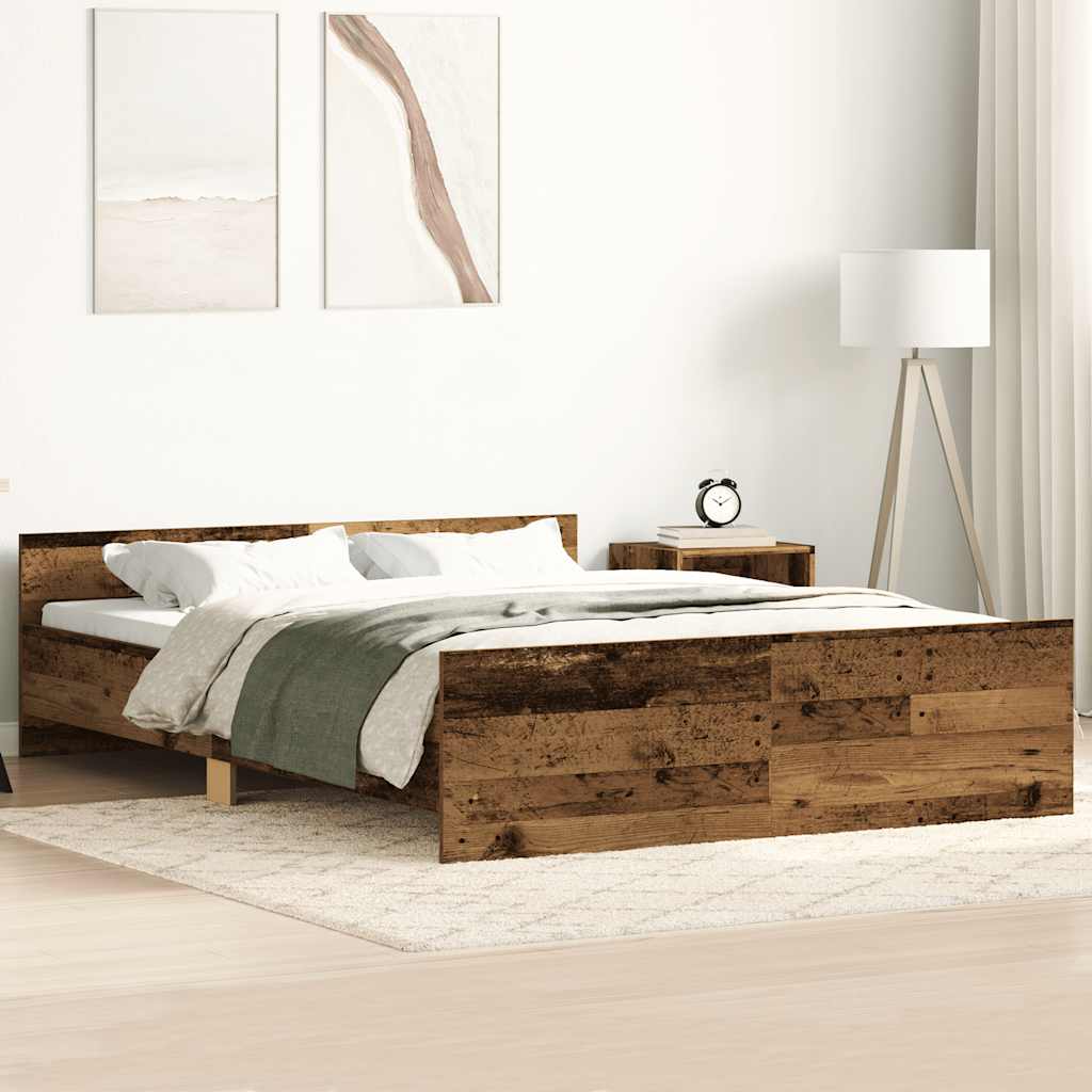 Bed Frame without Mattress Old Wood 120x200cm Engineered Wood