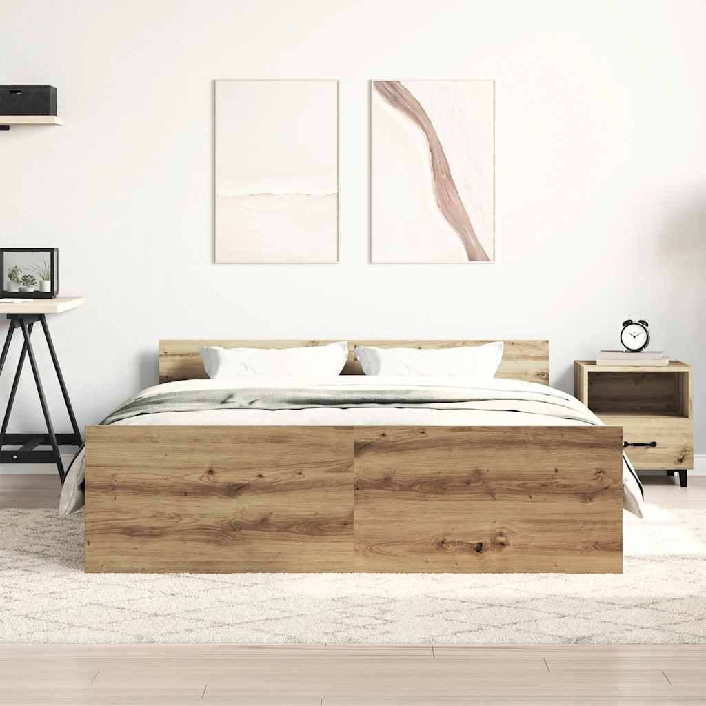 Bed Frame | Artisan Oak | Engineered Wood, Plywood | Double | Tough