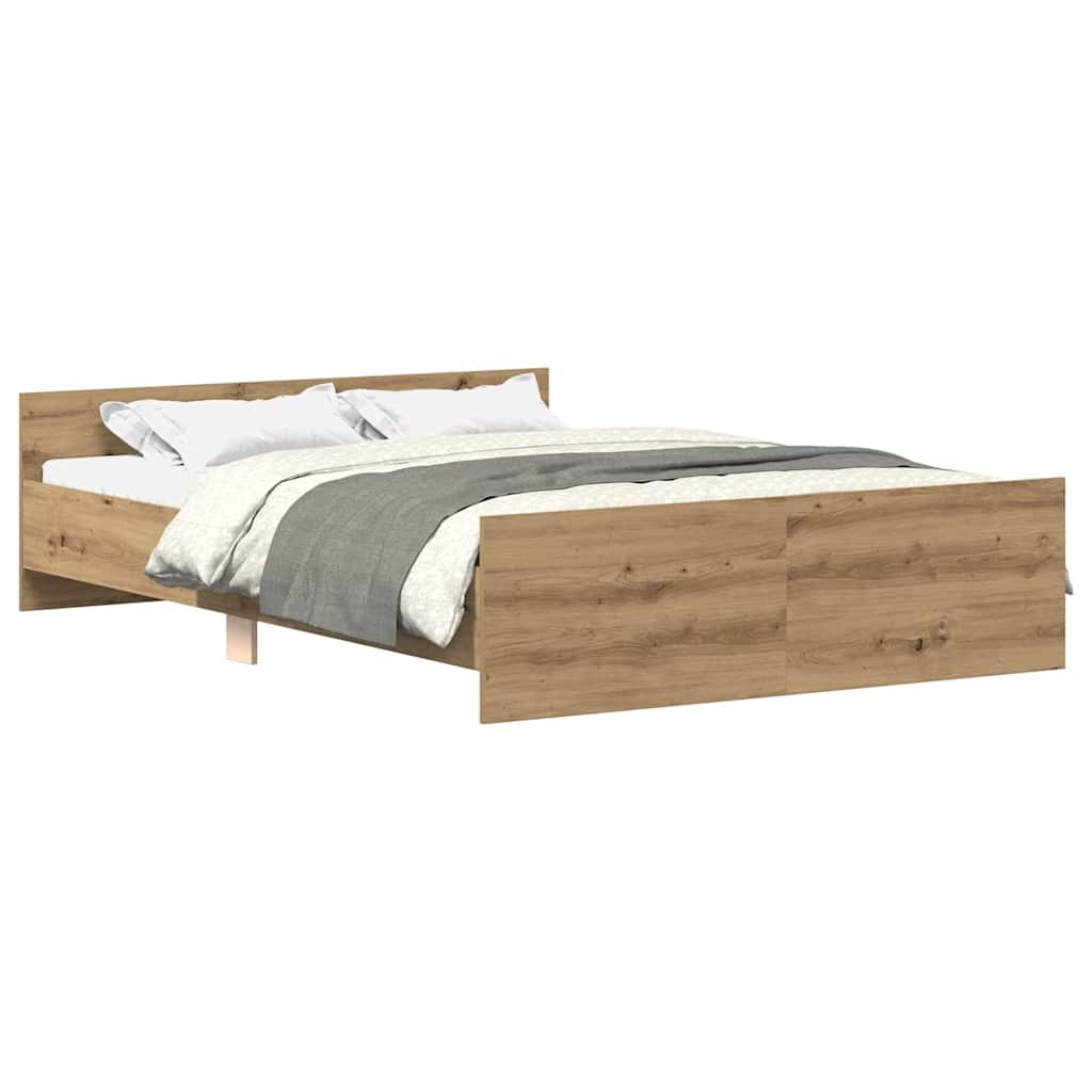 vidaXL Bed Frame without Mattress Artisan Oak 140x200cm Engineered Wood