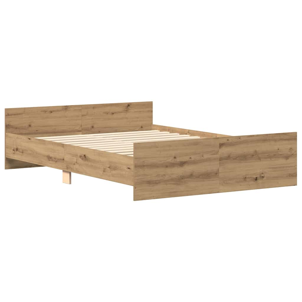 vidaXL Bed Frame without Mattress Artisan Oak 140x200cm Engineered Wood