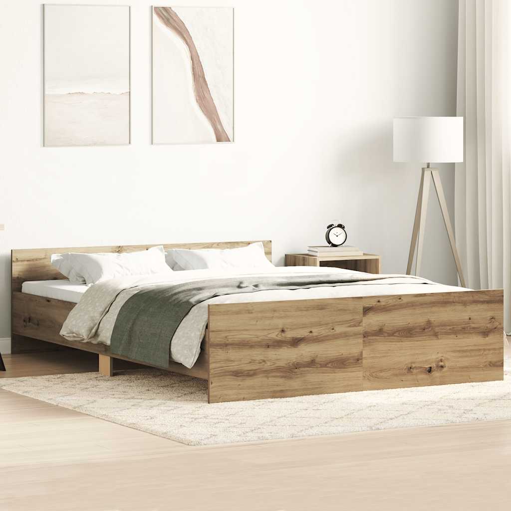 Bed Frame without Mattress Artisan Oak 150x200cm Engineered Wood